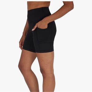 Yogalicious Black Women's High-Waisted Biker Shorts 7”